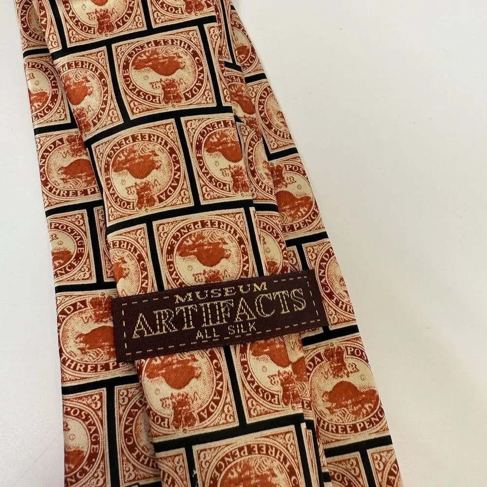 Museum Artifacts Province Of Canada 1851 First Postage Stamp 100% Silk Neck Tie